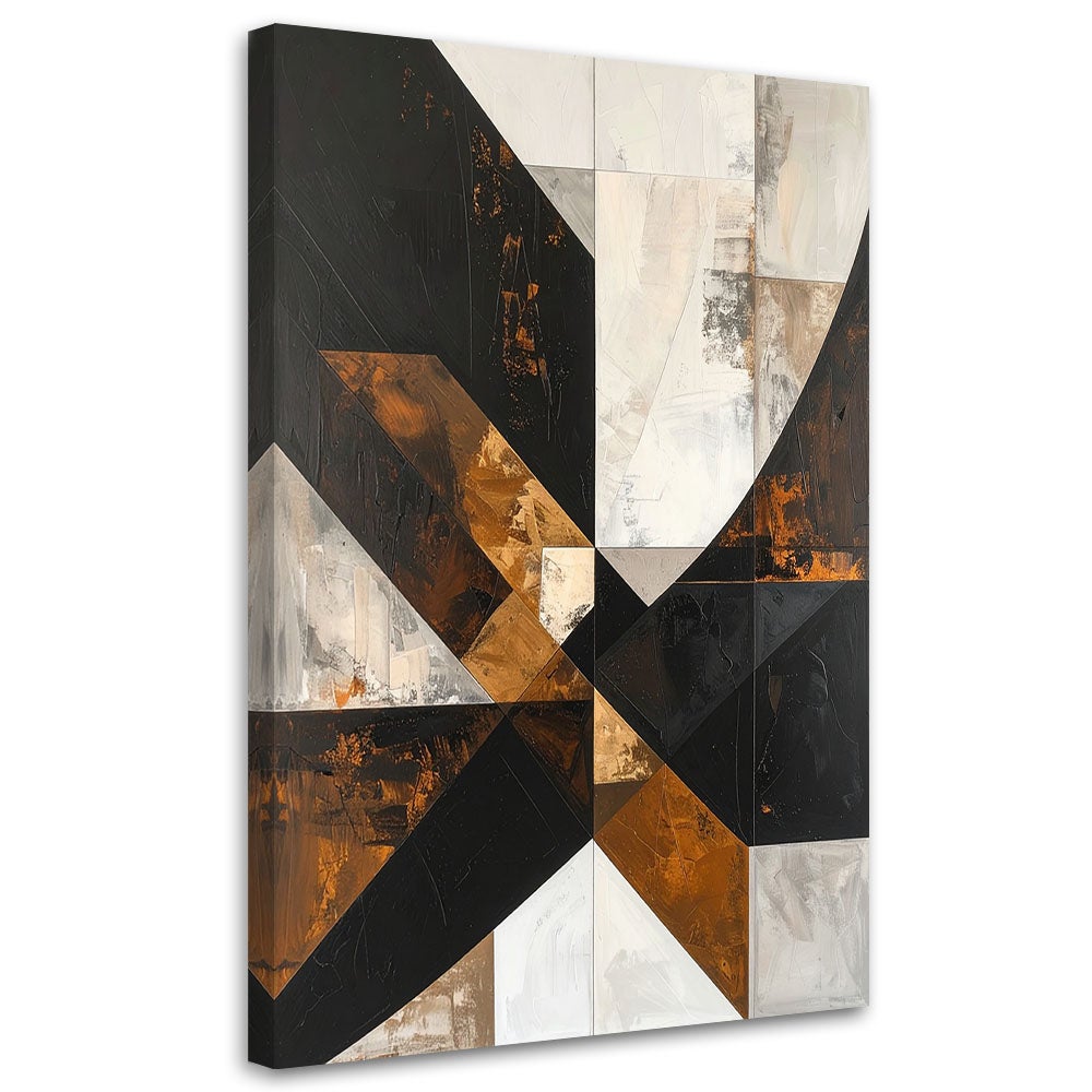 Obraz do salonu sypialni biura loftu, Geometryczna abstrakcja tekstura brązowy 60x90