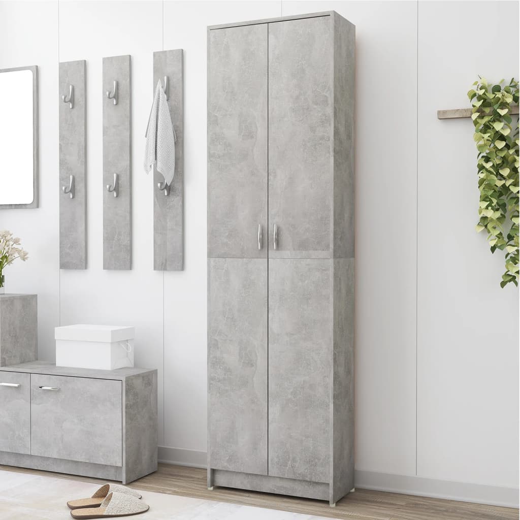 Gecheer Armadio Sospeso A Muro 60x20x30 Cm – Grigio Cemento, Truciolato, Per Cucina E Bagno