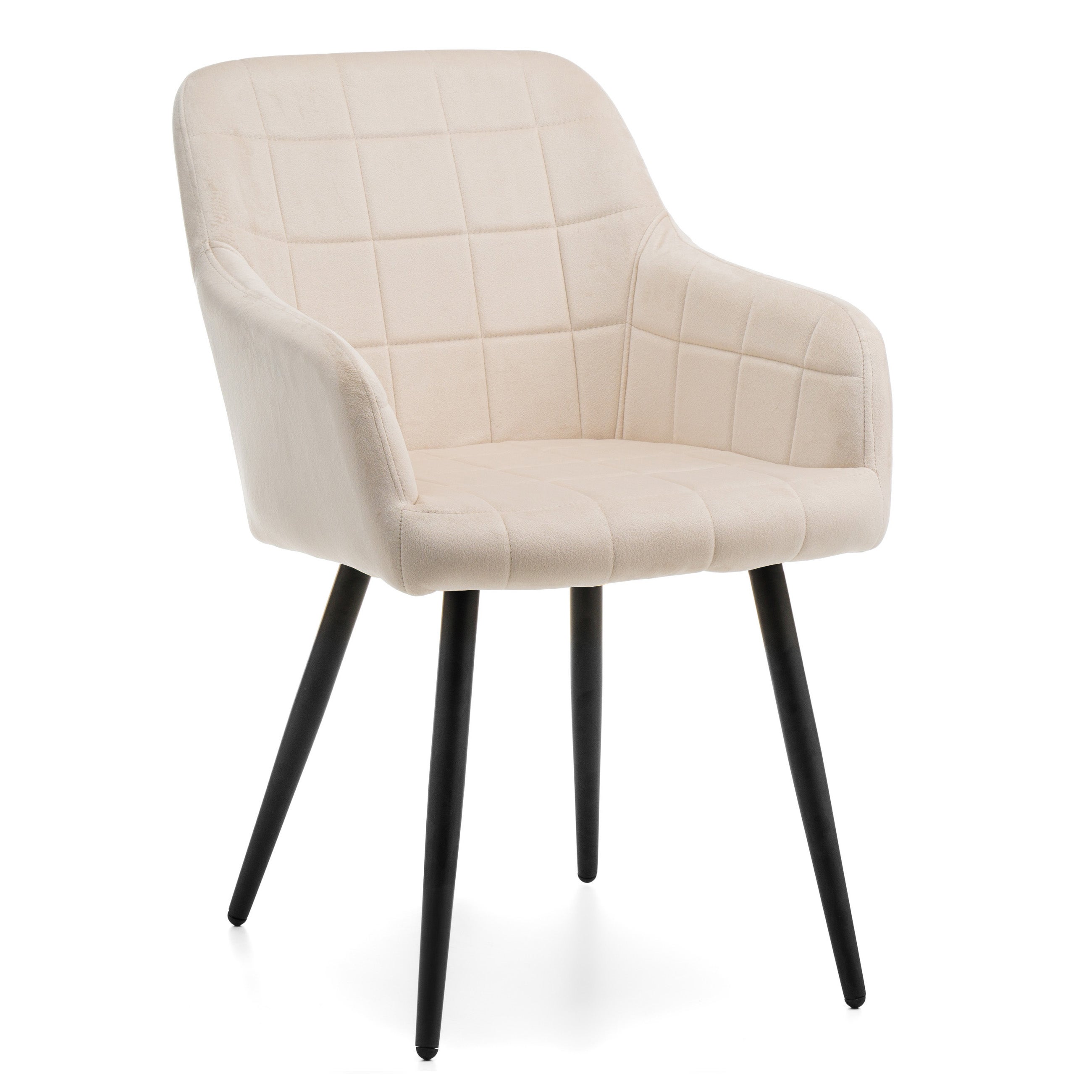 Krzesło tapicerowane welurowe do salonu jadalni ORTE beżowe