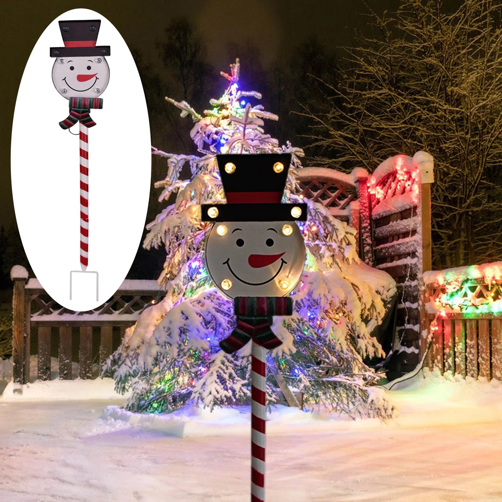 Świąteczne lampki solarne do wbijania w ziemię, świąteczne oświetlenie ogrodowe, lampki dekoracyjne na przyjęcia, ciepłe światło, motyw śnieżny