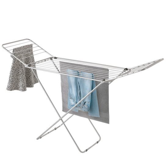 Dekohome Étendoir à linge pliable avec ailes, surface d'étendage de 20 mètres, fabriqué en résine résistante, avec verrouillage de sécurité, résistant au soleil et aux intempéries