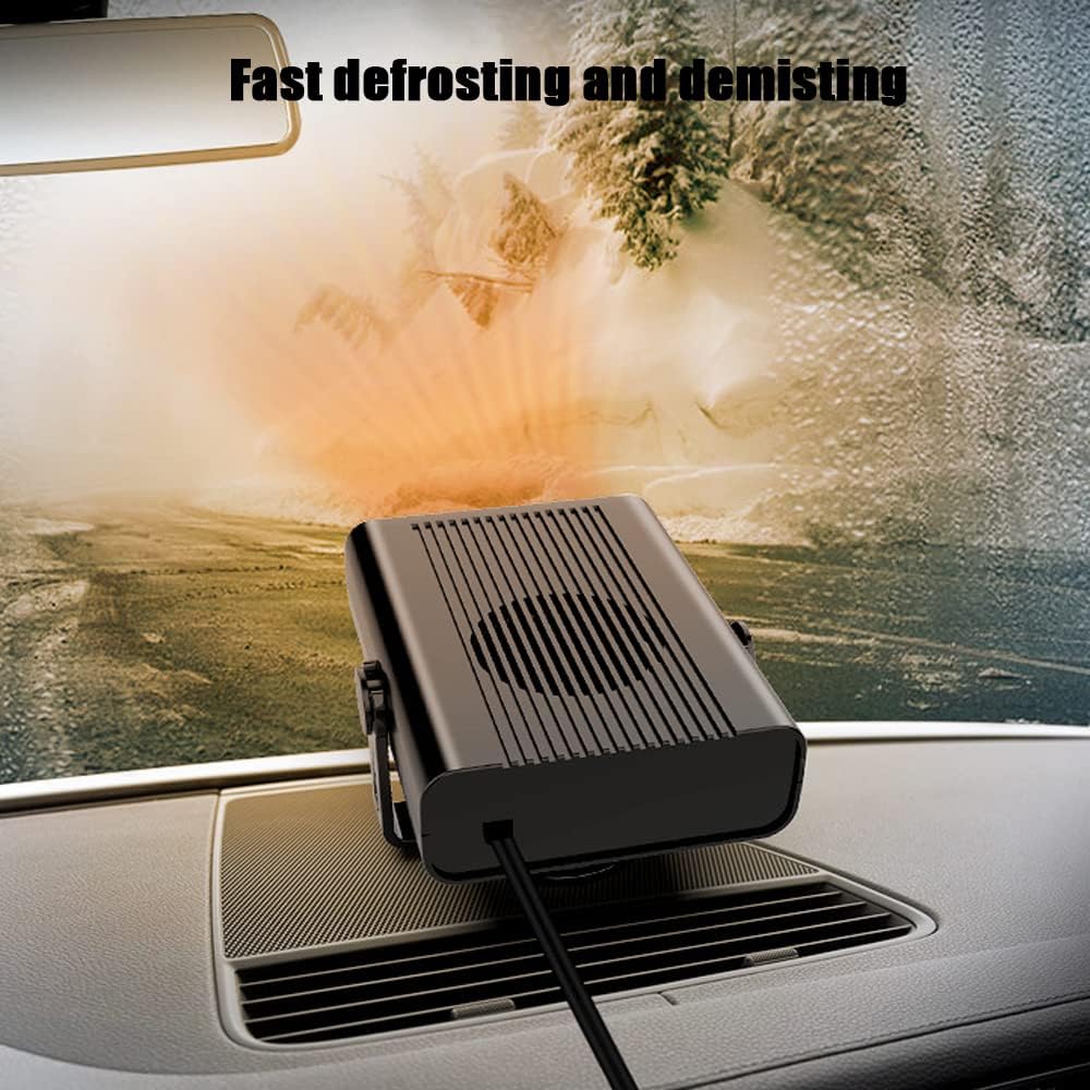 Ogrzewacz samochodowy 2 w 1 i odmgławiacz szyby przedniej do samochodów osobowych i ciężarowych, czarny, 24 V, 150 W - 6