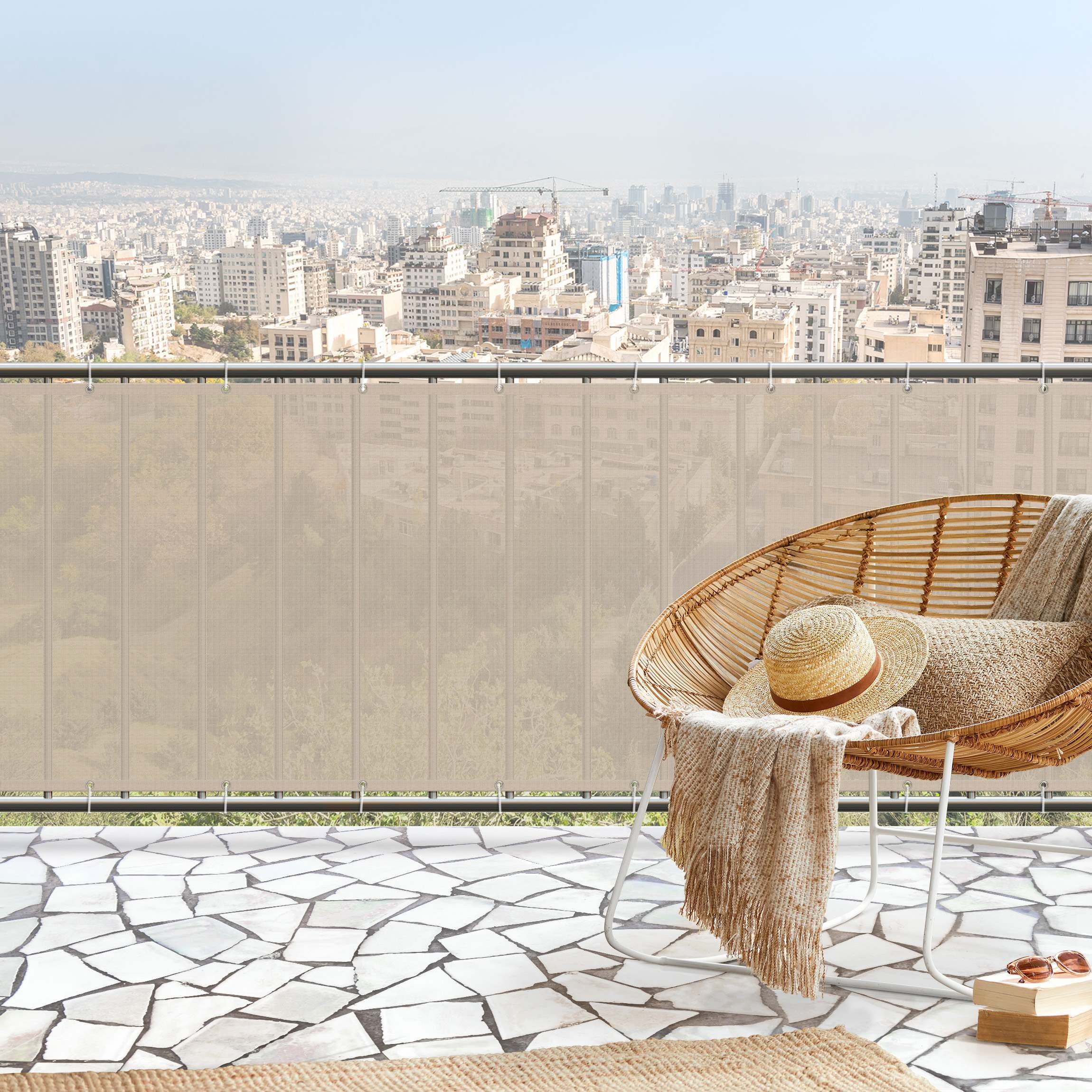Edera Artificiale 1x3m Schermo Verde Frangivista Per Balcone E Recinzione - Finta Siepe Decorativa