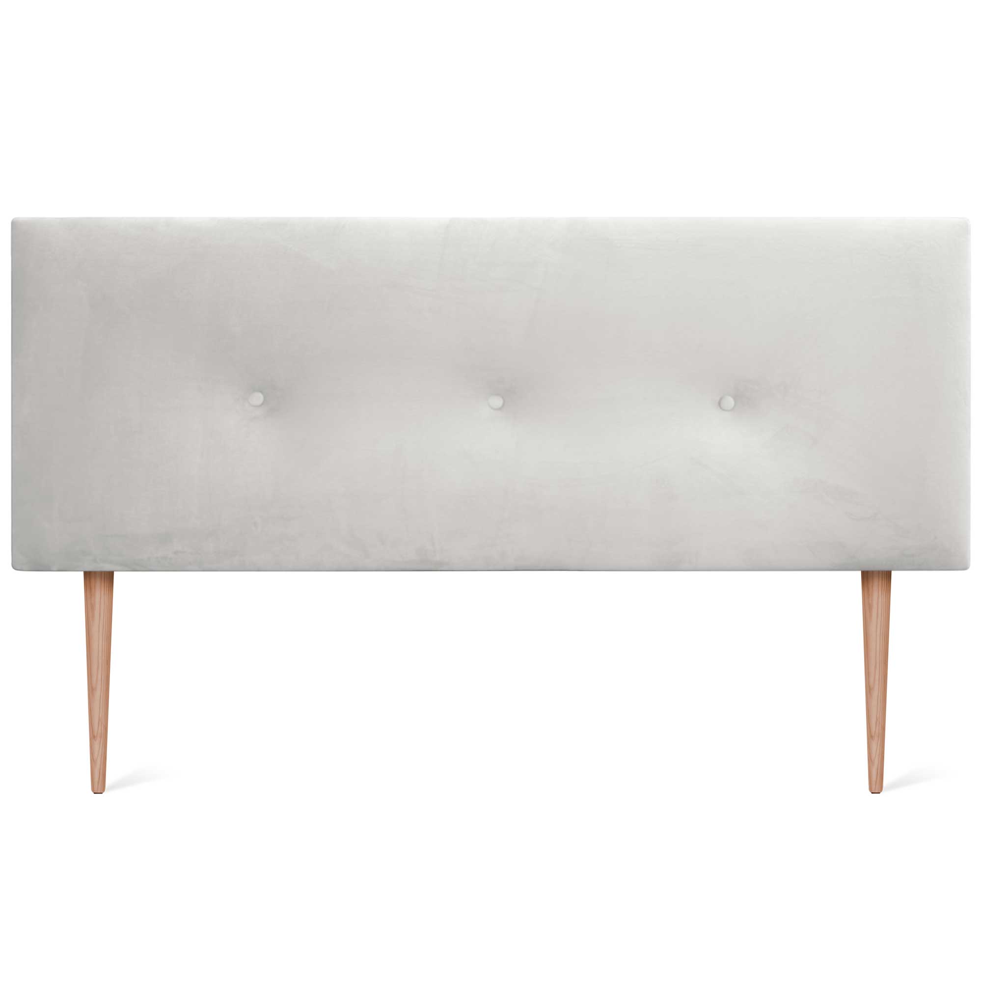 DHOME Testiera in velluto liscio con bottoni e gambe alta gamma moderna testiera imbottita per letto di lusso camera da (Blanc, 135x105cm) - 2