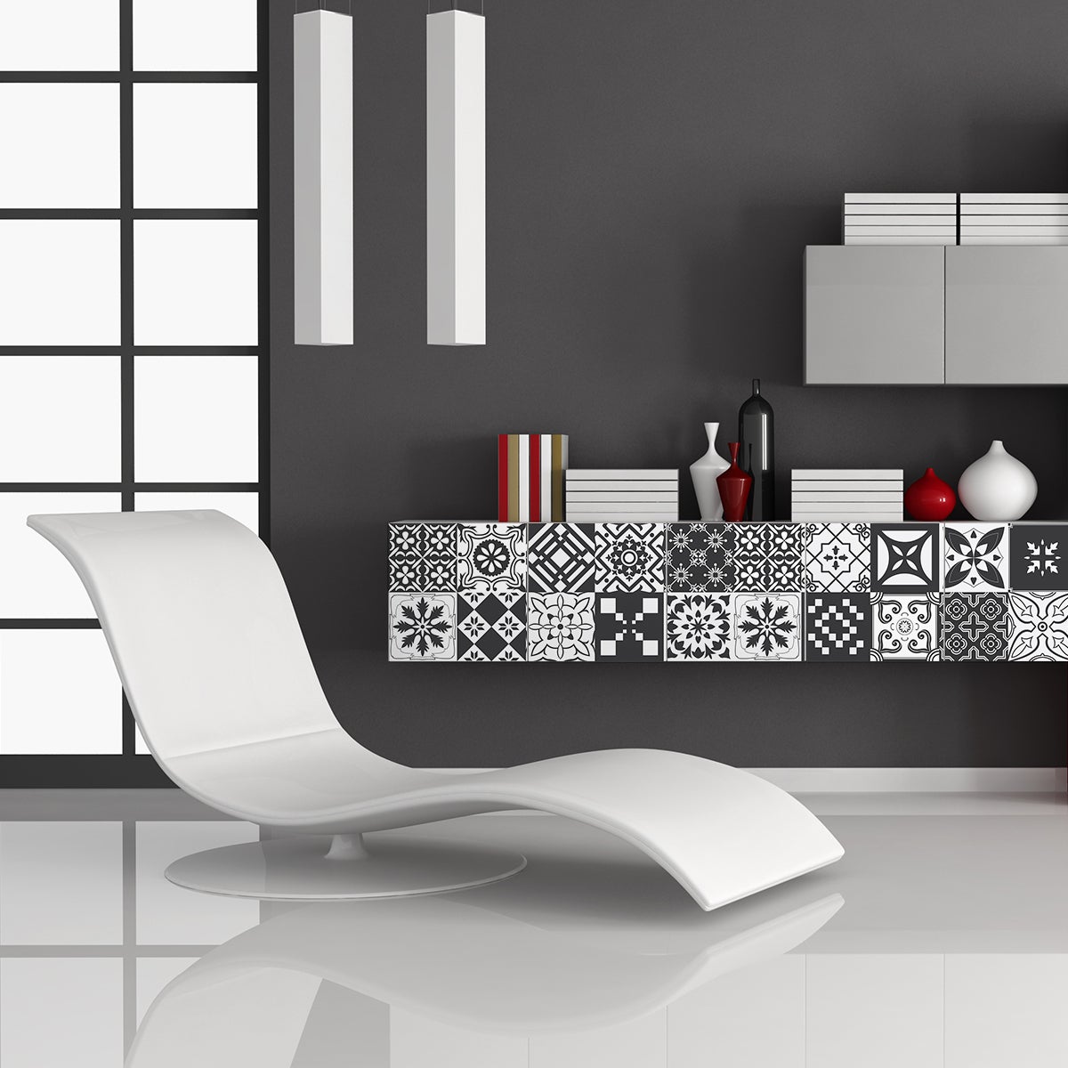 24 adesivi piastrelle di cemento mobili alisonia - Sticker adesivo - adesivi murali - 24stickers10x10cm - 5