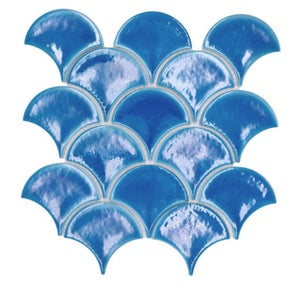 Mosaïque Céramique Effet Miroir Bleu Cobalt Foncé Pour Cuisine Et Salle De Bain