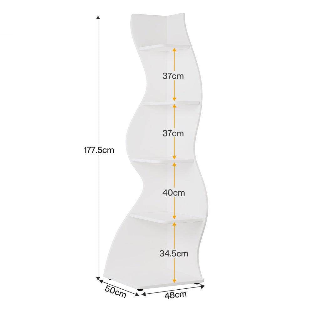 Tribesigns Scaffale angolare moderno a 5 livelli, unità organizzativa per piante con forma unica per casa, ufficio, soggiorno, camera da letto - 2