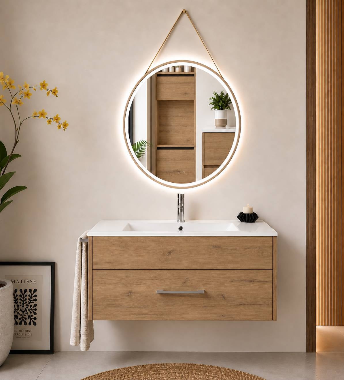 Mobilier de baie cu lavoar ORIGENBATH FLORENCIA fără oglindă 100x40 cm estepa