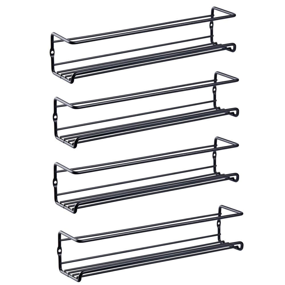 Czteropoziomowy organizer na przyprawy do montażu na ścianie oszczędzający miejsce ścienny organizer na przyprawy półki na przyprawy montażu ścianie