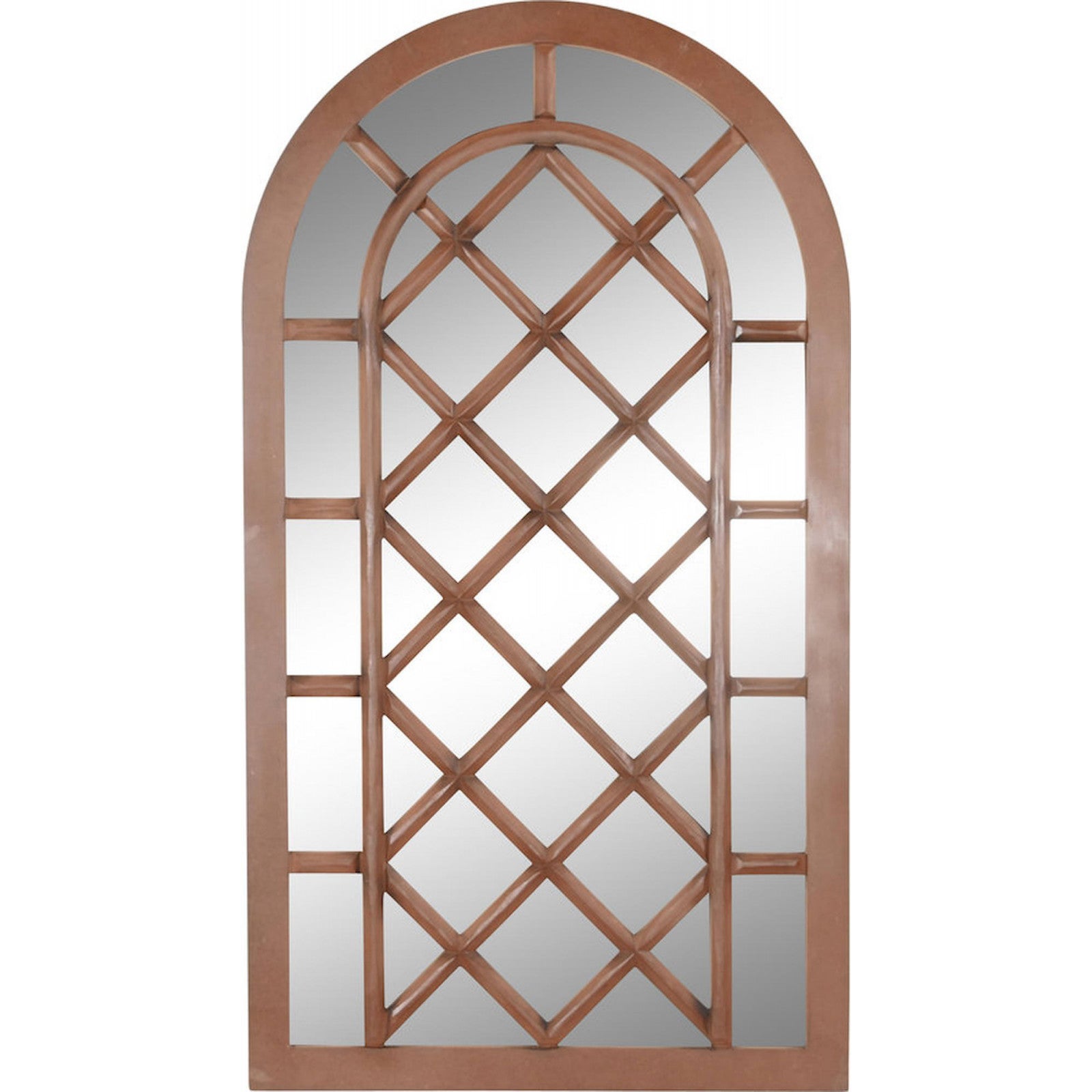 Miroir effet fenêtre chic en bois brun foncé Leroy Merlin