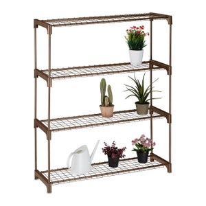 Supporti for piante angolari a 3 livelli for piante da interno ed esterno multipli, organizer for fioriera in vaso da giardino Scaffale rotondo in metallo, supporto for espositore semicircolare ( Colo