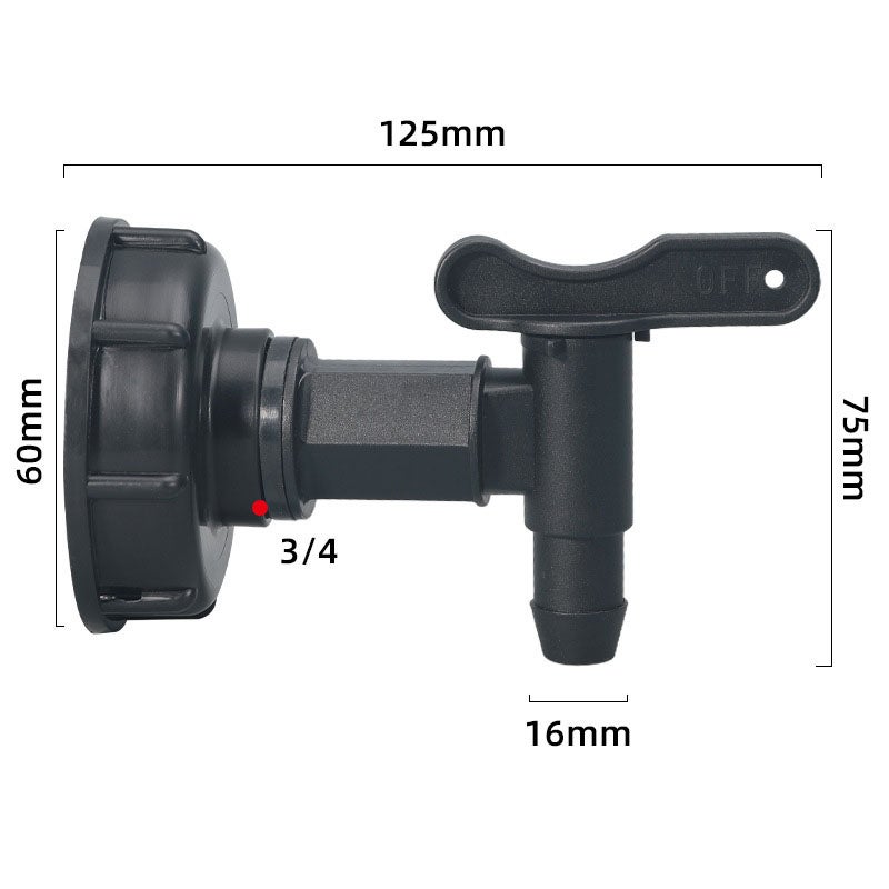 Adattatore Per Valvola Serbatoio IBC In Ottone - Rubinetto Per Acqua Giardino Con Attacco G1/2, Tappo E Connettore - 4
