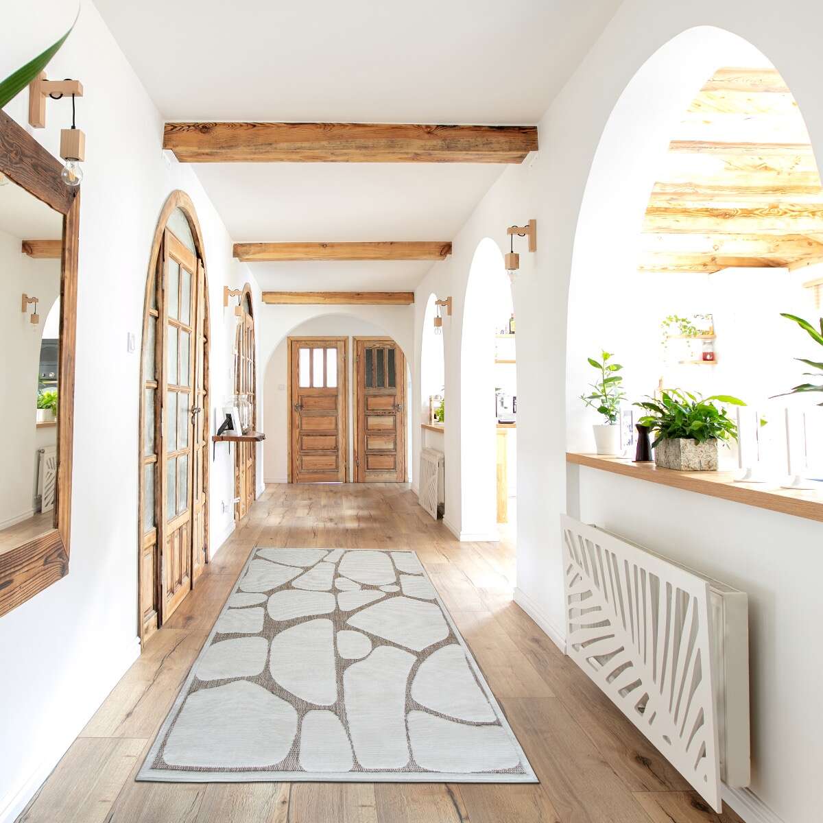 Tappeto moderno con motivo iceberg in rilievo crema 80x200 - 9