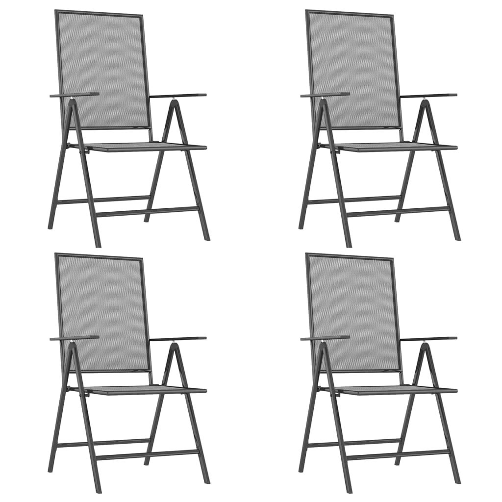 Set da pranzo da giardino mobili da esterno 5 pezzi acciaio antracite 02_0013707 - 2