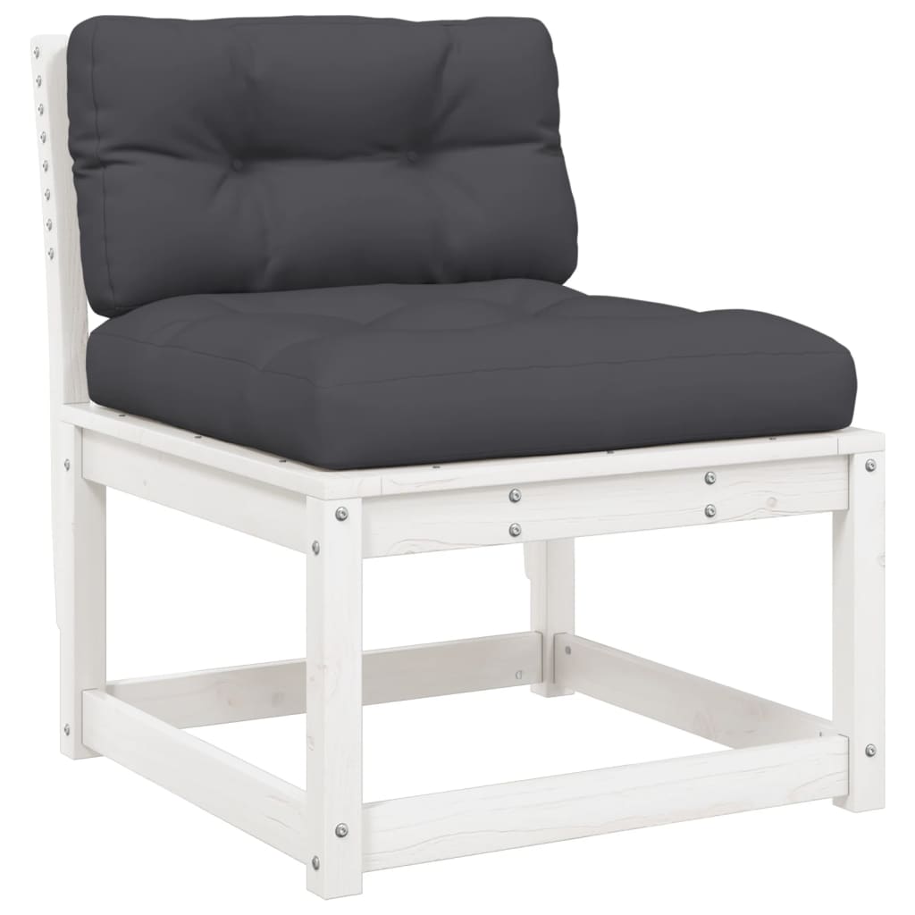 Canapés de jardin avec coussins 2 pcs en bois de pin blanc massif - COMFORTXL - 5