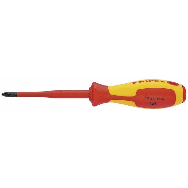 Knipex Giraviti (Slim) Plusminus Phillips Brunita, Impugnatura Isolante, in Materiale Bicomponente, Collaudato Vde 212 Mm 98 24 02 Sls