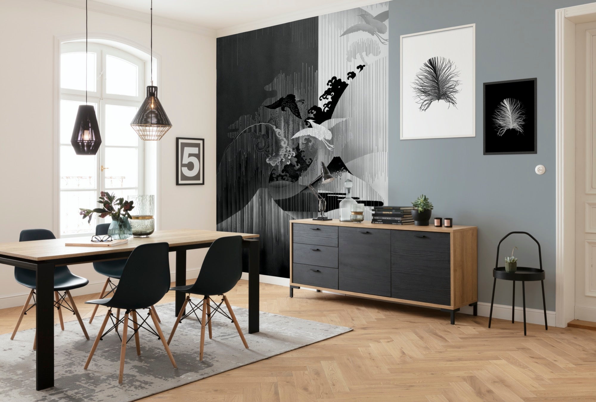 Fototapeta artystyczny czarno-białym - 200 x 280 cm - SANDERS &amp; SANDERS