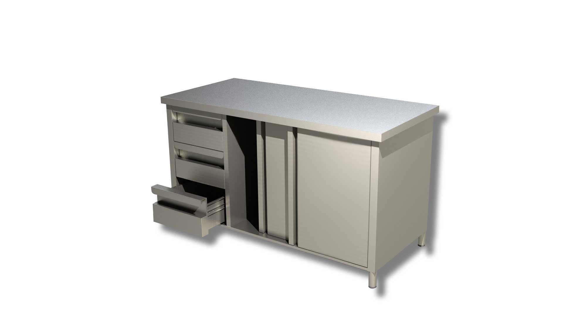 Table Inox de Travail avec Étagère - Gamme 600 - Virtus - l0- L100- P60- h85- - 3