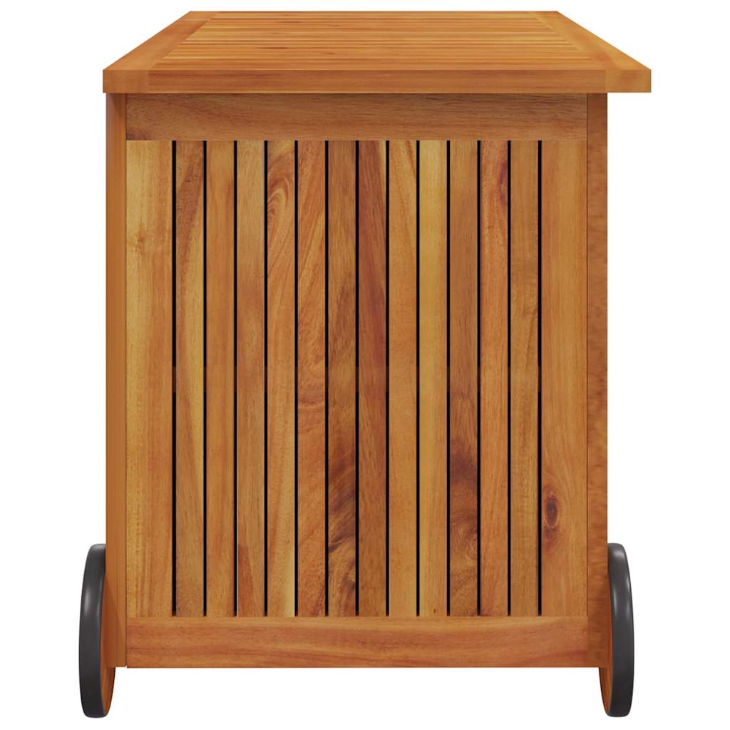Coffre de jardin à roulettes, en bois d'acacia massif, 90 x 50 x 58 cm - COMFORTXL - 5