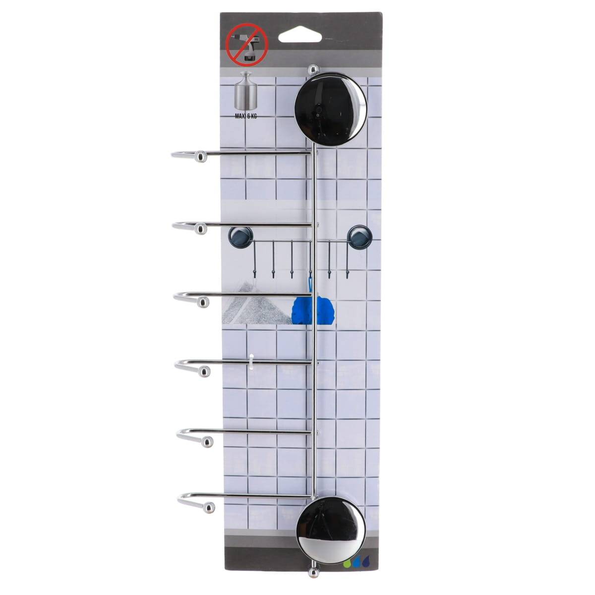 Sblocco WC In Metallo Tendance Con Ventosa, Colore Cromo, Dimensioni 12x3 Cm, Per Rotoli Di Carta Igienica, Fissaggio Senza Viti