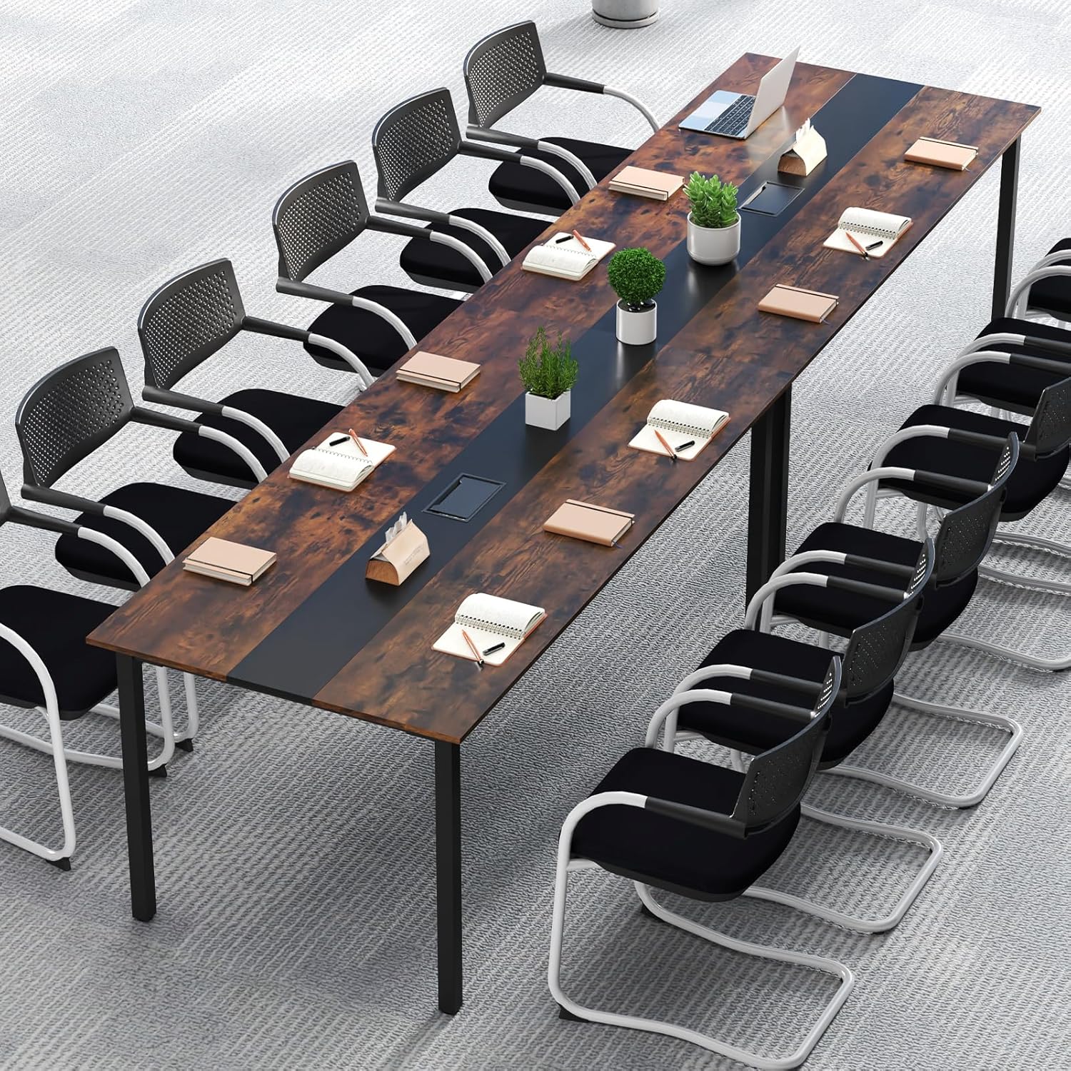COSTWAY Grande Table de Réunion 180 x 90 CM pour 8-10 Personnes - Passe