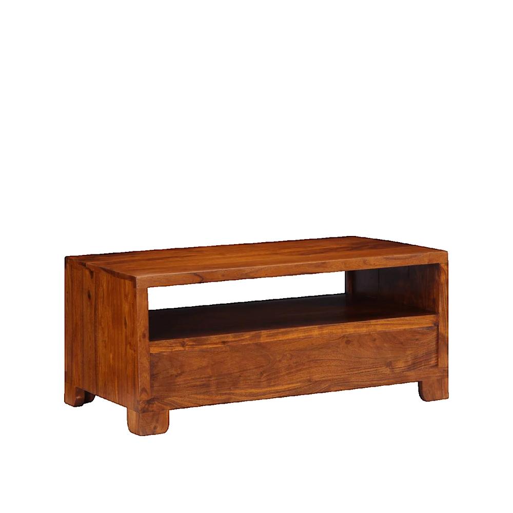 Stolik kawowy vidaxl z litego drewna akacjowego 90x50x40 cm kolor brązowy