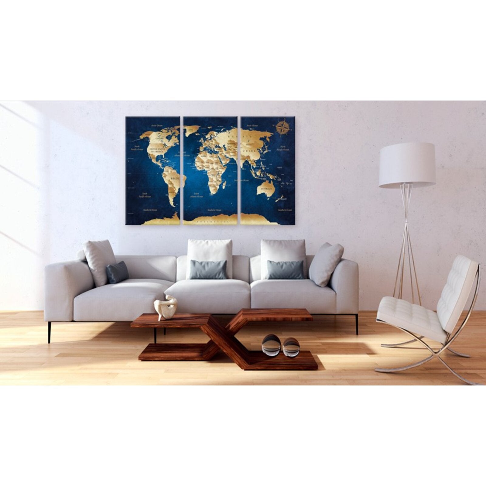 Tableau les profondeurs bleu foncé - 120 x 80 cm - 2