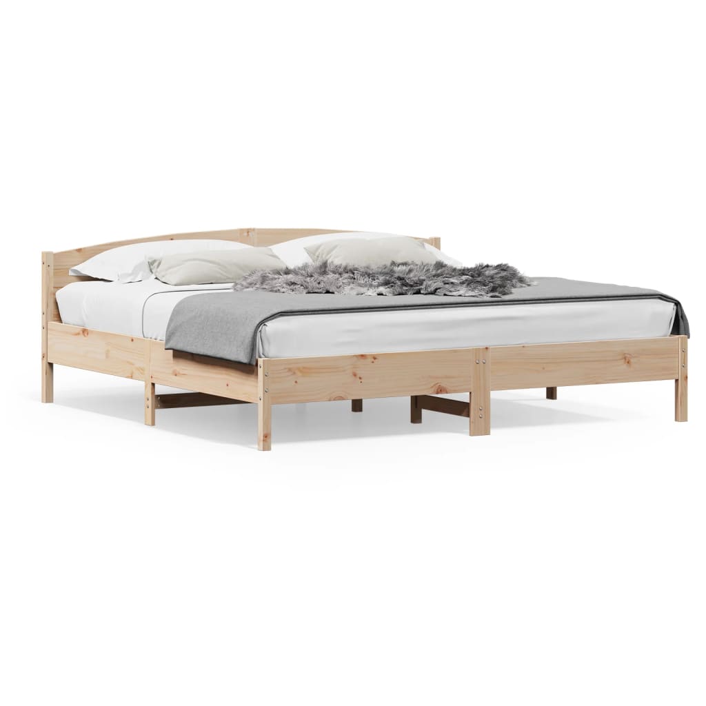 Łóżko Drewniane Rama Łóżka Sofa Brązowe Do Sypialni Pokoju 180x200 cm