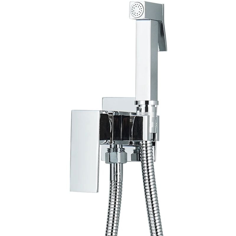 Zestaw do wbudowania w toaletę i prysznic - Prysznic toaletowy montowany na ścianie - z elastycznym wężem chromowanym o długości 1,5 m - Dostępna ciep