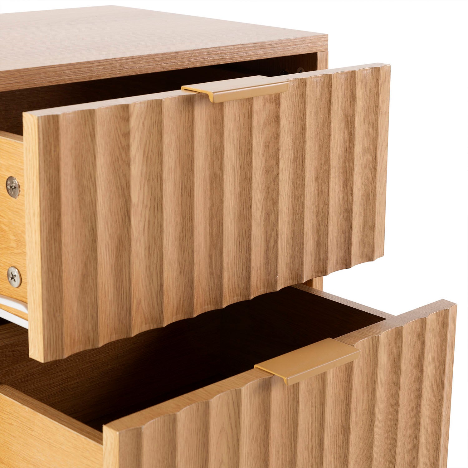 Table de chevet Lluvia 2 tiroirs couleur chêne - 6