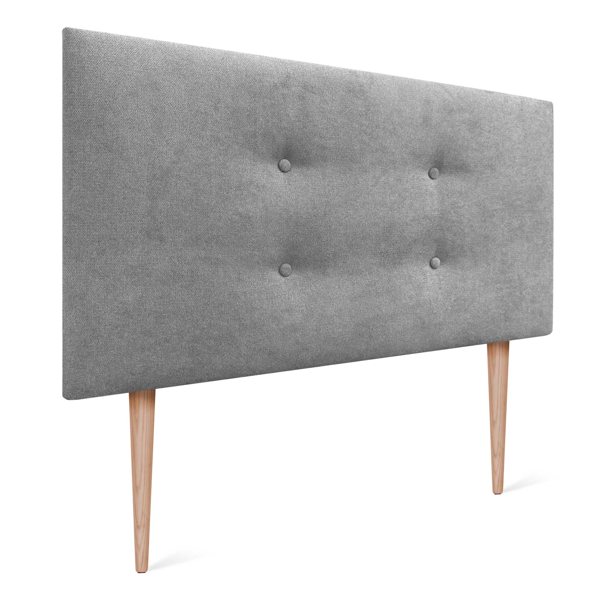 DHOME Cabecero de Tela AQUALINE Pro con 2 hileras de Botones y Patas Cabezal tapizado Cama Lujo (Gris, 90cm) - 3