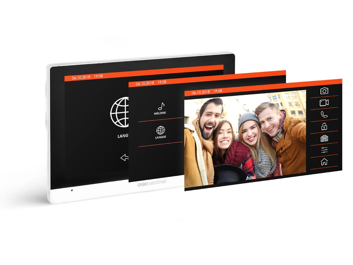 SCS SENTINEL - Platine de rue vidéo filaire - Ecran tactile - 7 pouces - 18 cm - Grand angle 120° - Fonction d'enregistrement - VisioDoor 7+ RFID - 3