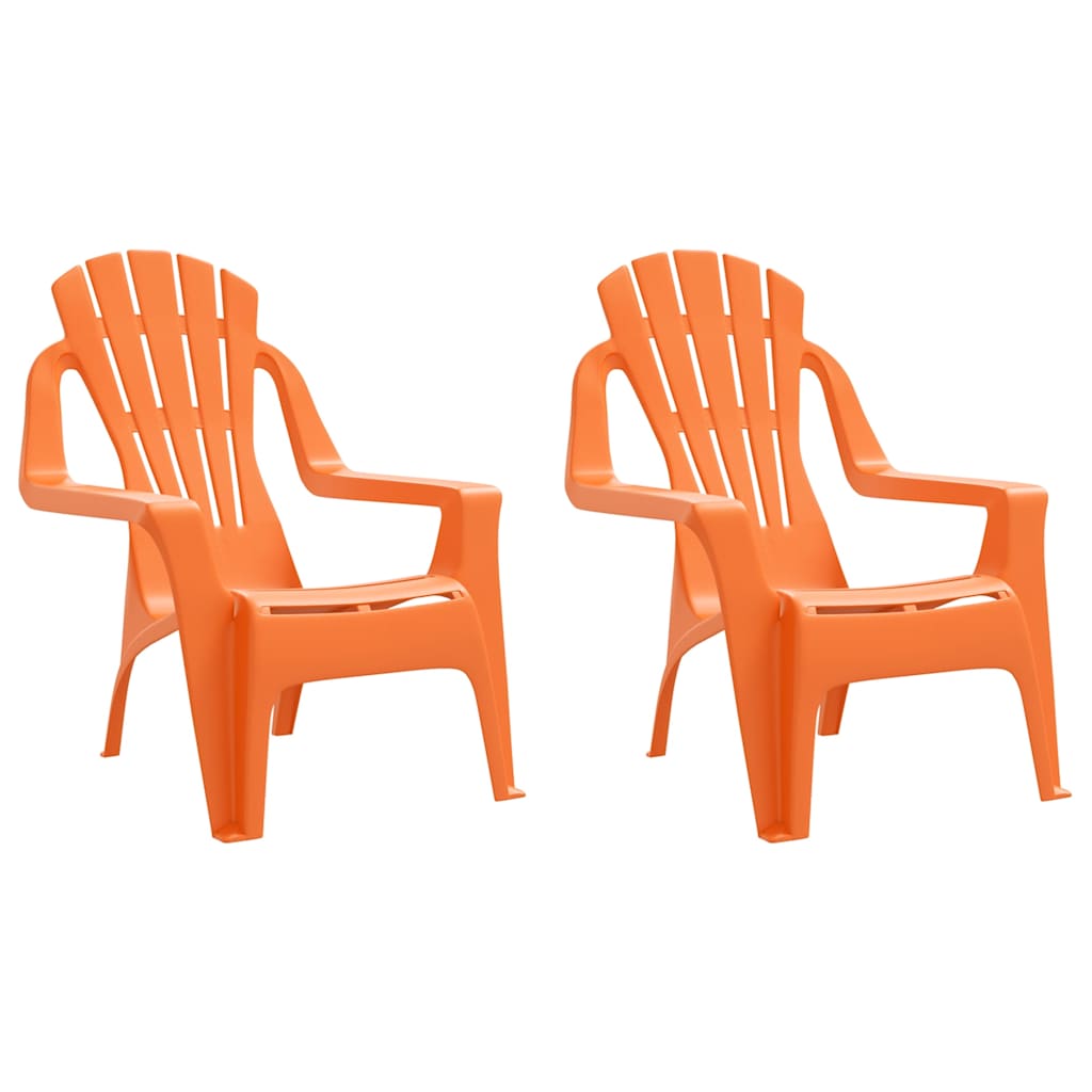 Lot de 2 Chaise de jardin sans coussin vidaXL en Polypropylène Orange - 2