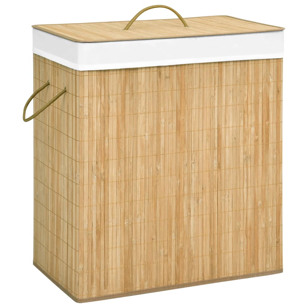Maison exclusive - cesto de ropa sucia de bambú 2 secciones 100 l