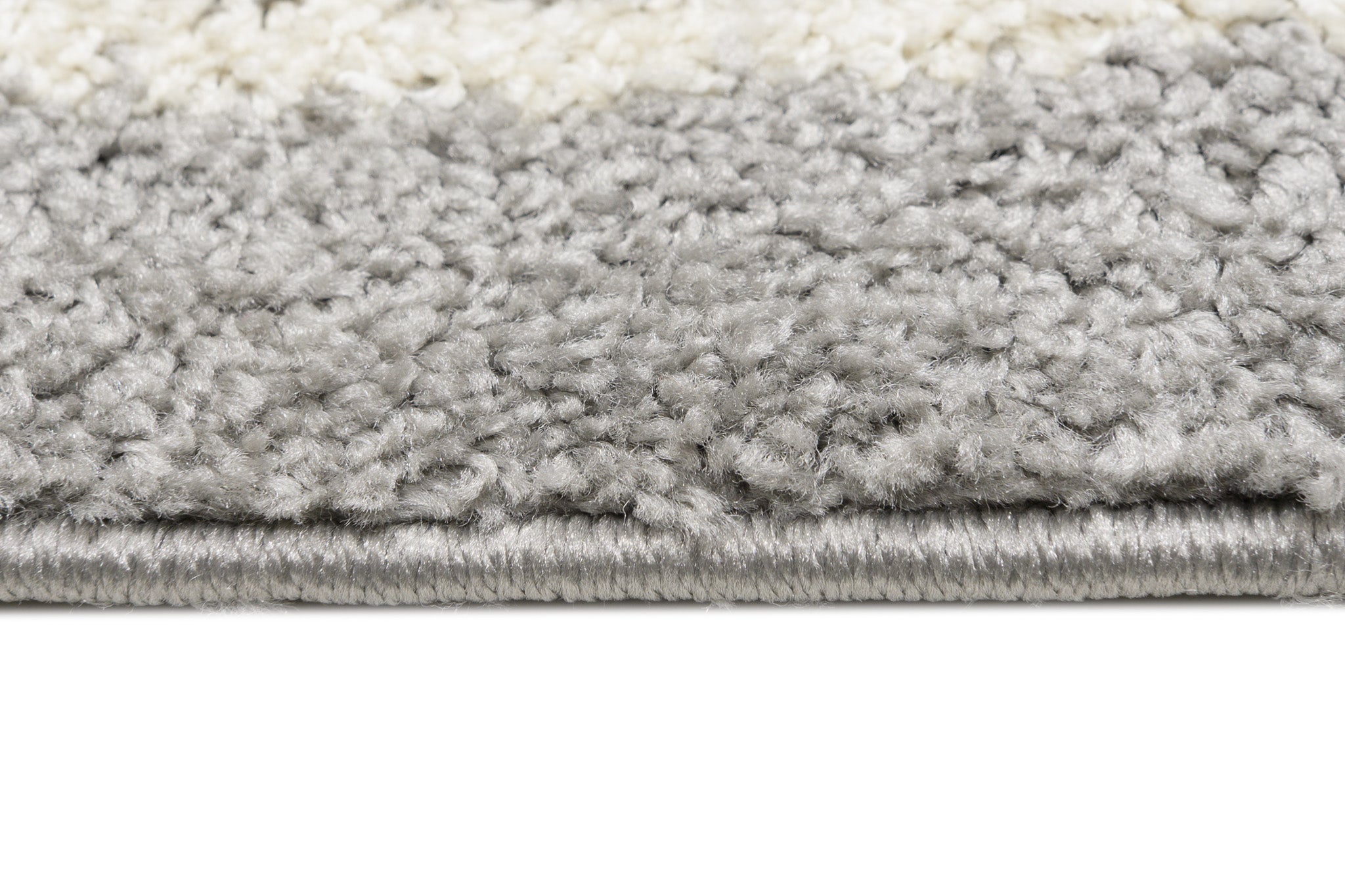 TAPISO Delhi Tapis de Salon Chambre Gris Crème Losanges Rayures Moelleux Shaggy Super Doux Poils Longs Epais 60 x 100 cm - 5