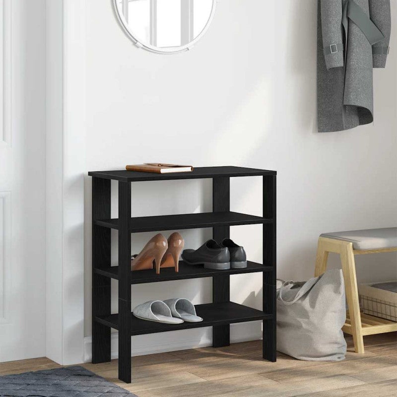 Półka na buty, czarna, 61x32x70 cm, materiał drewnopochodny vidaXL