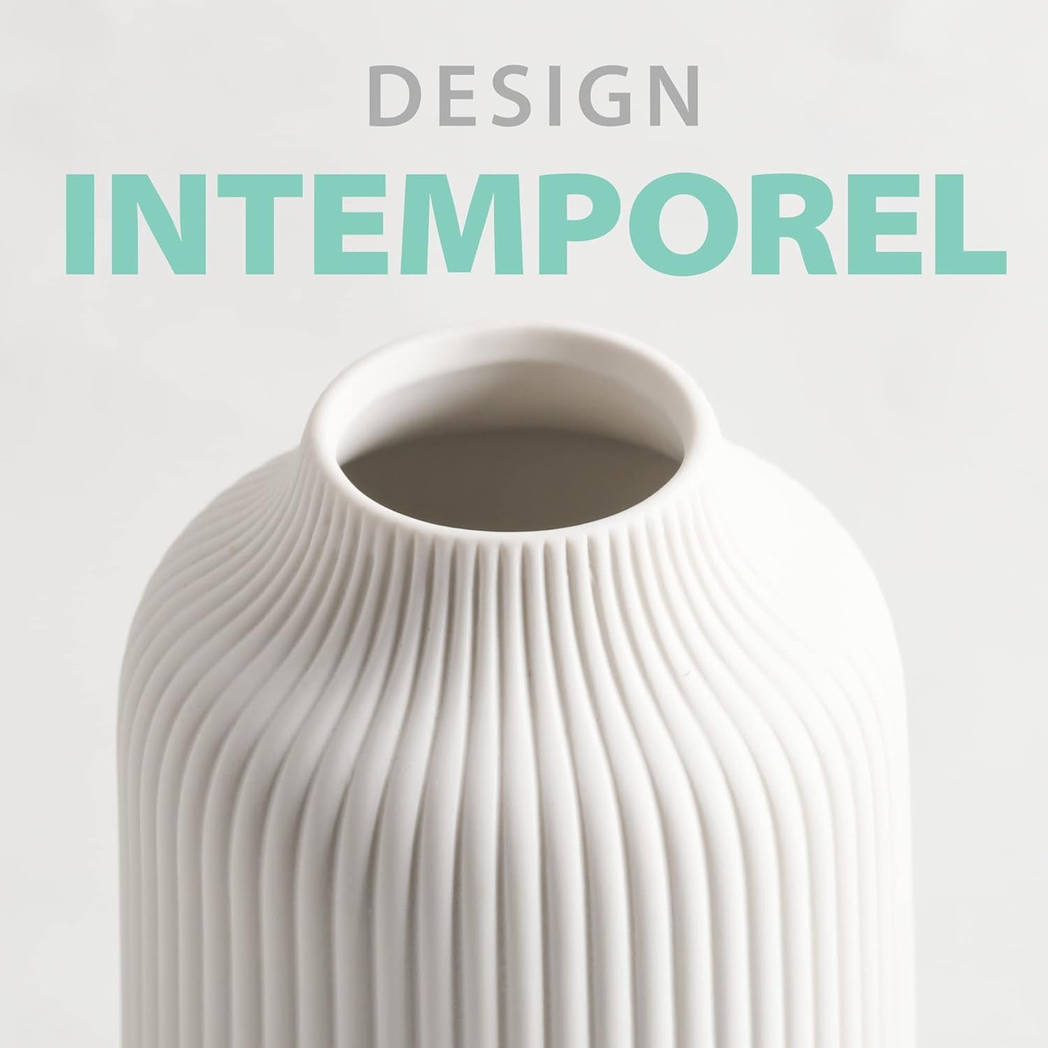 Vase en céramique de Style Nordique Grand Vase déco pour l'herbe de la Pampa comme décoration bohème H22.7CM - 2