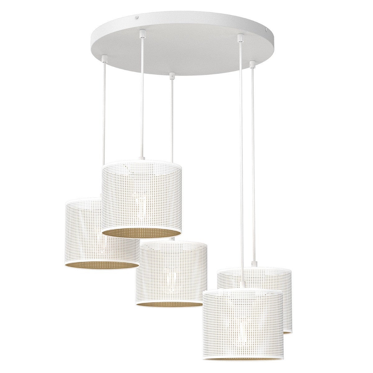 Lampa wisząca Loft Shade biały matowa-złota 5xE27x15W wym: 110 x 58 x 58 cm metal Luminex