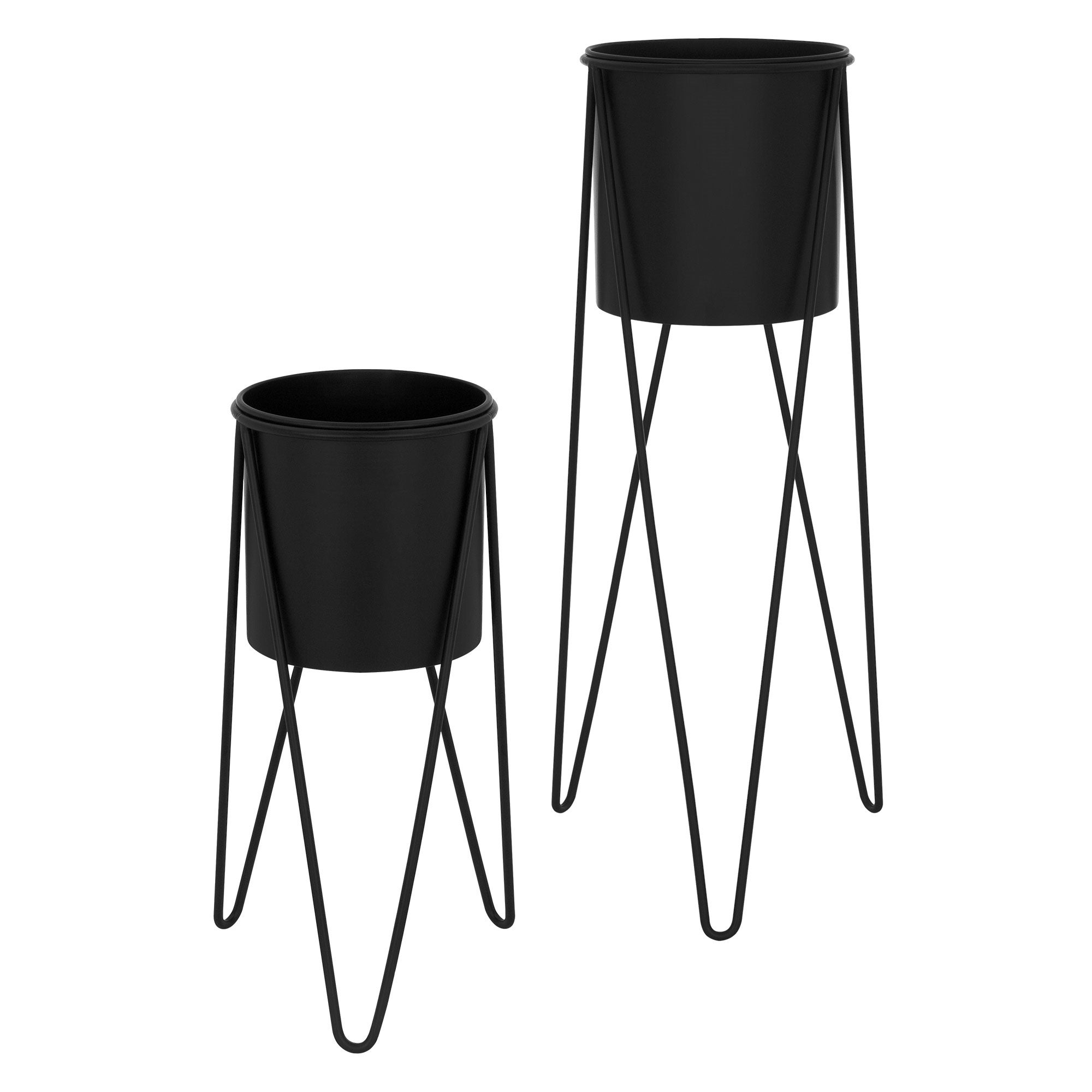 Livella Per Vasi Da Fiori - Supporto Rialzato In Plastica Per Piante, Diametro 61 Cm Altezza 30 Cm + 20 Cm, Colore Nero