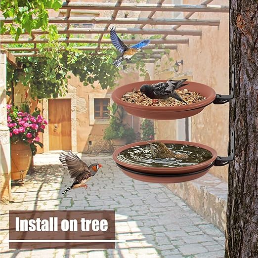 2 PCS Abreuvoir Oiseaux,Mangeoire pour Oiseaux Exterieur Et Bain d'oiseaux,Abreuvoir pour Oiseaux Balcon,Distributeur Nourriture pour Oiseaux Sauvages - 3
