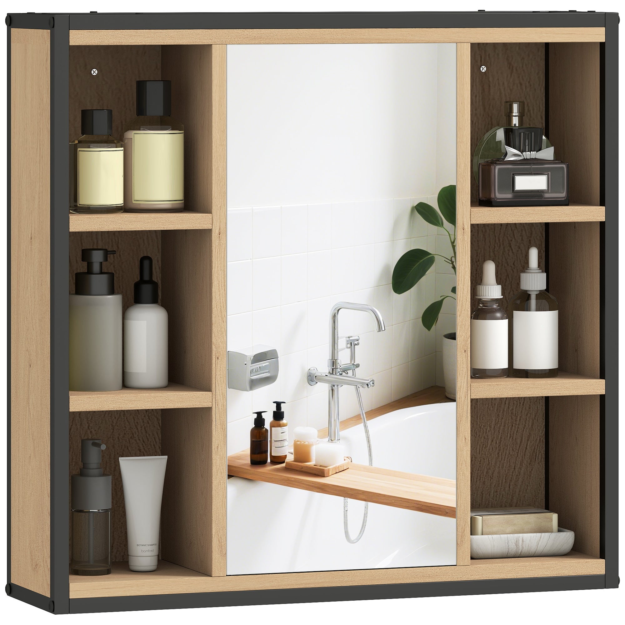 armoire-de-salle-de-bain-avec-miroir-6-compartiments-ouverts-tag-re