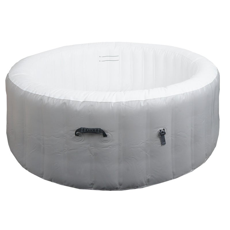 Wir HWC-N97, basen zastępczy dla 4 osób, wewnętrzny/zewnętrzny nadmuchiwany laminowany PVC, okrągły Ø180cm ~ szaro-biały