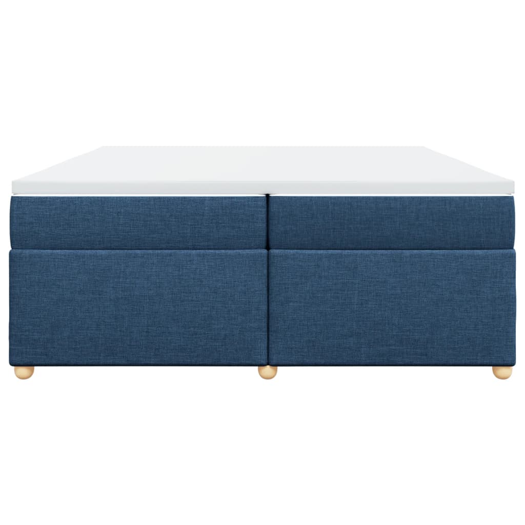 Sommier à lattes de lit avec matelas Bleu 200x200 cm Tissu - 4
