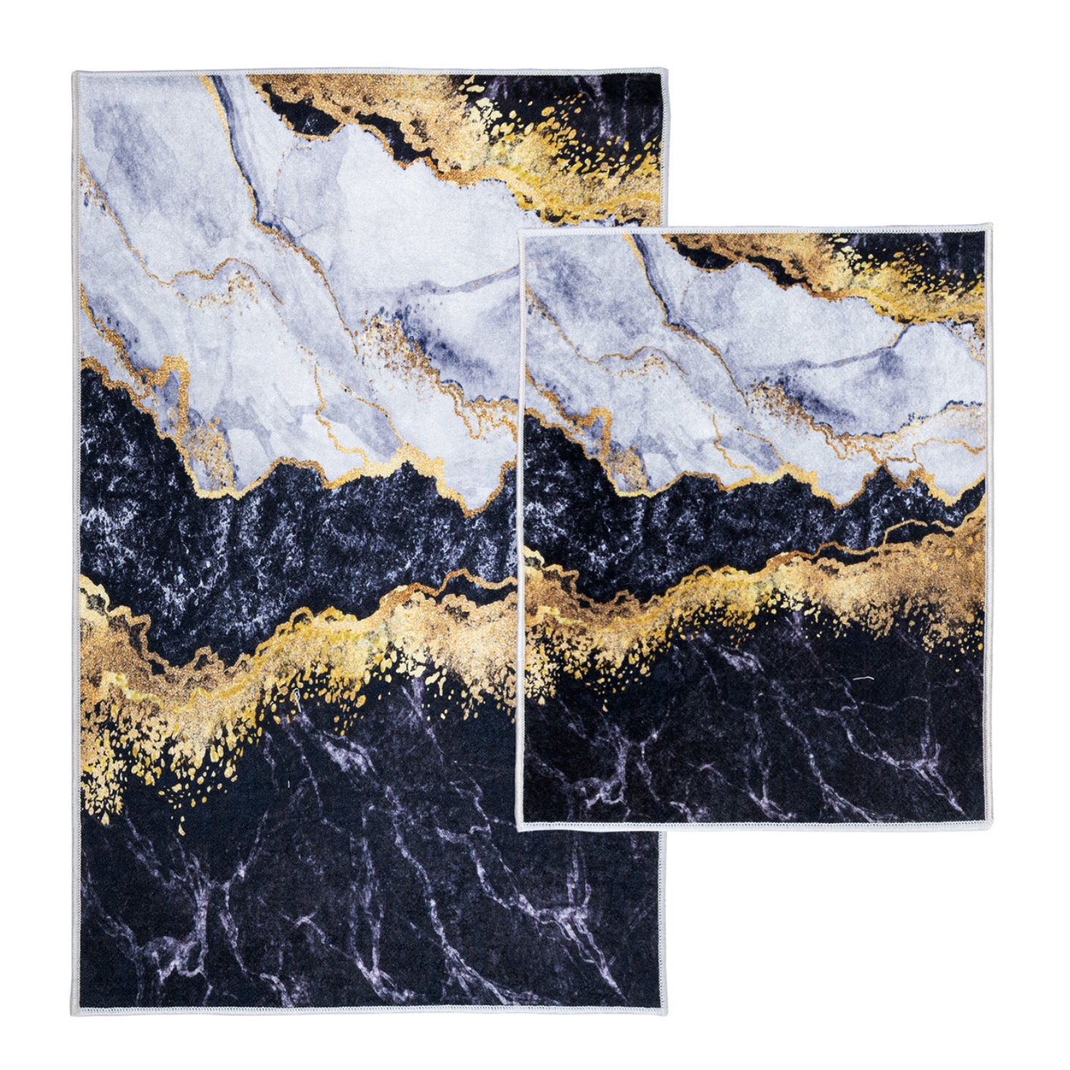 Dywaniki łazienkowe zestaw 2 częściowy Kilian Glamour 50x40 cm + 50x80 cm marmur wielokolorowy