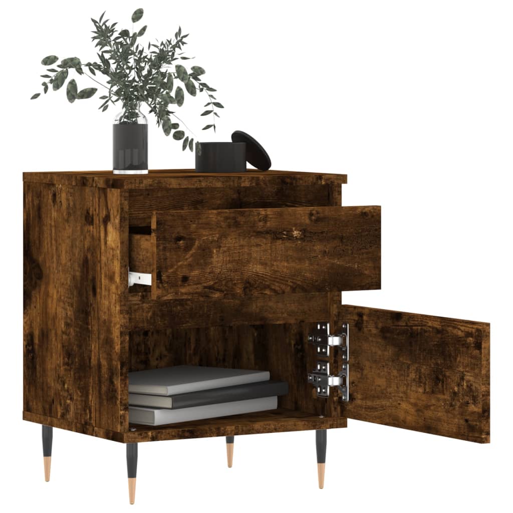 Maison Exclusive - Table de chevet chêne fumé 40x35x50 cm bois d’ingénierie - 3