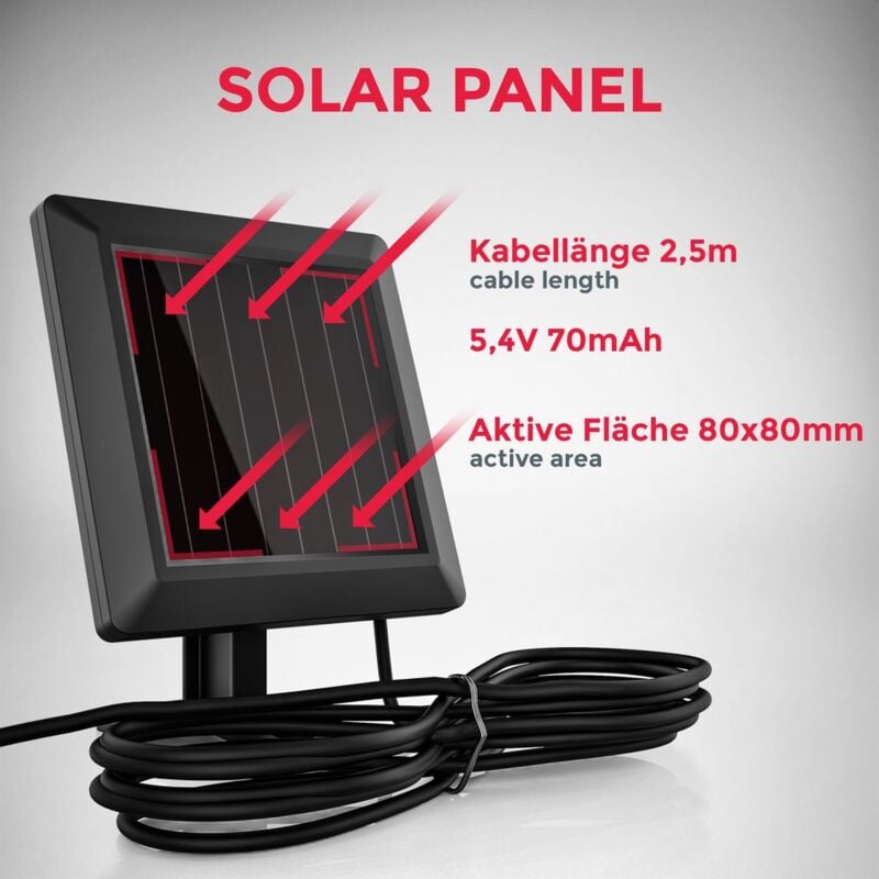 Lampe solaire LED extérieur avec détecteur de mouvements PIR projecteur mural maison terrasse balcon IP44 noir - 2