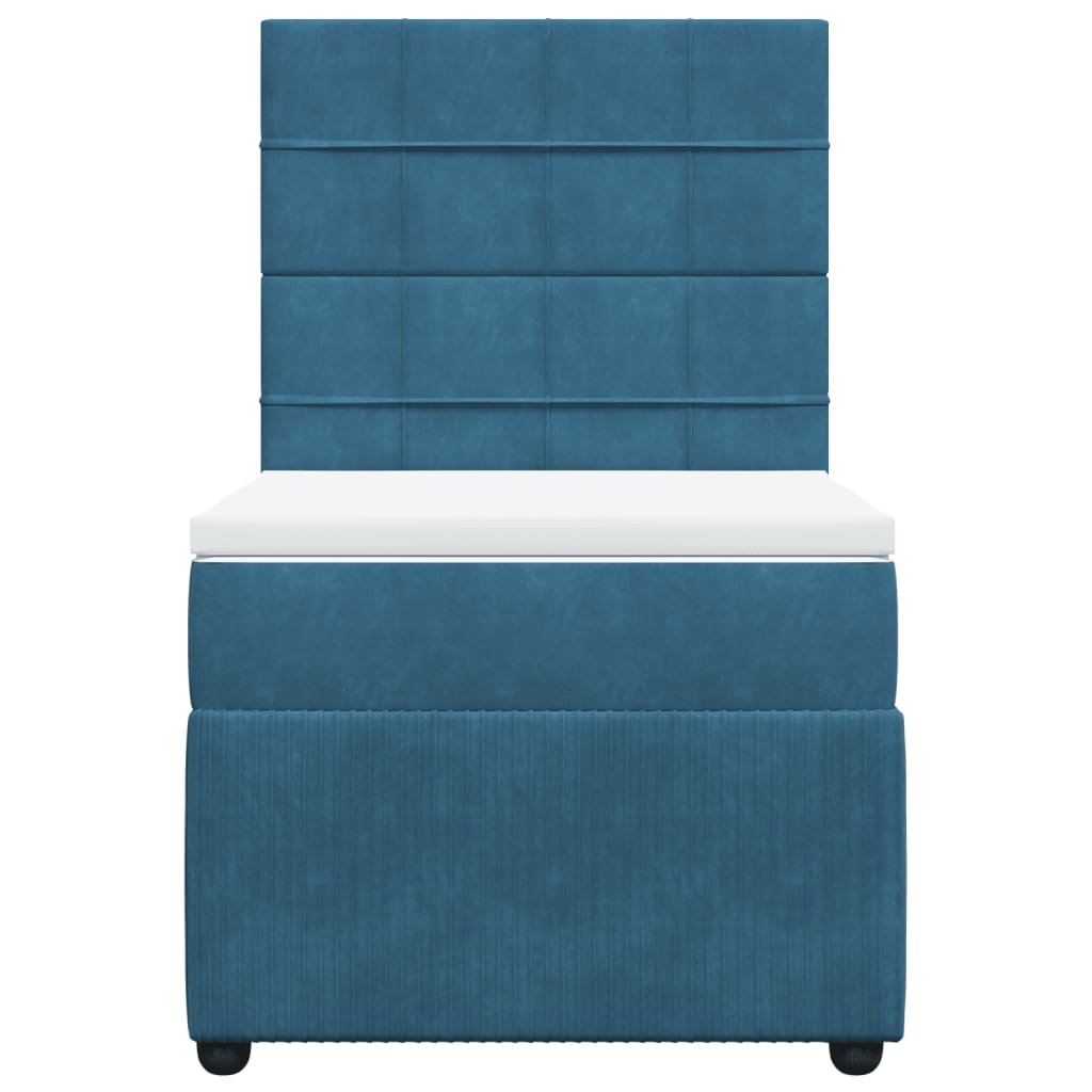 Sommier à lattes de lit avec matelas bleu 100x200 cm — COMFORTXL - 6