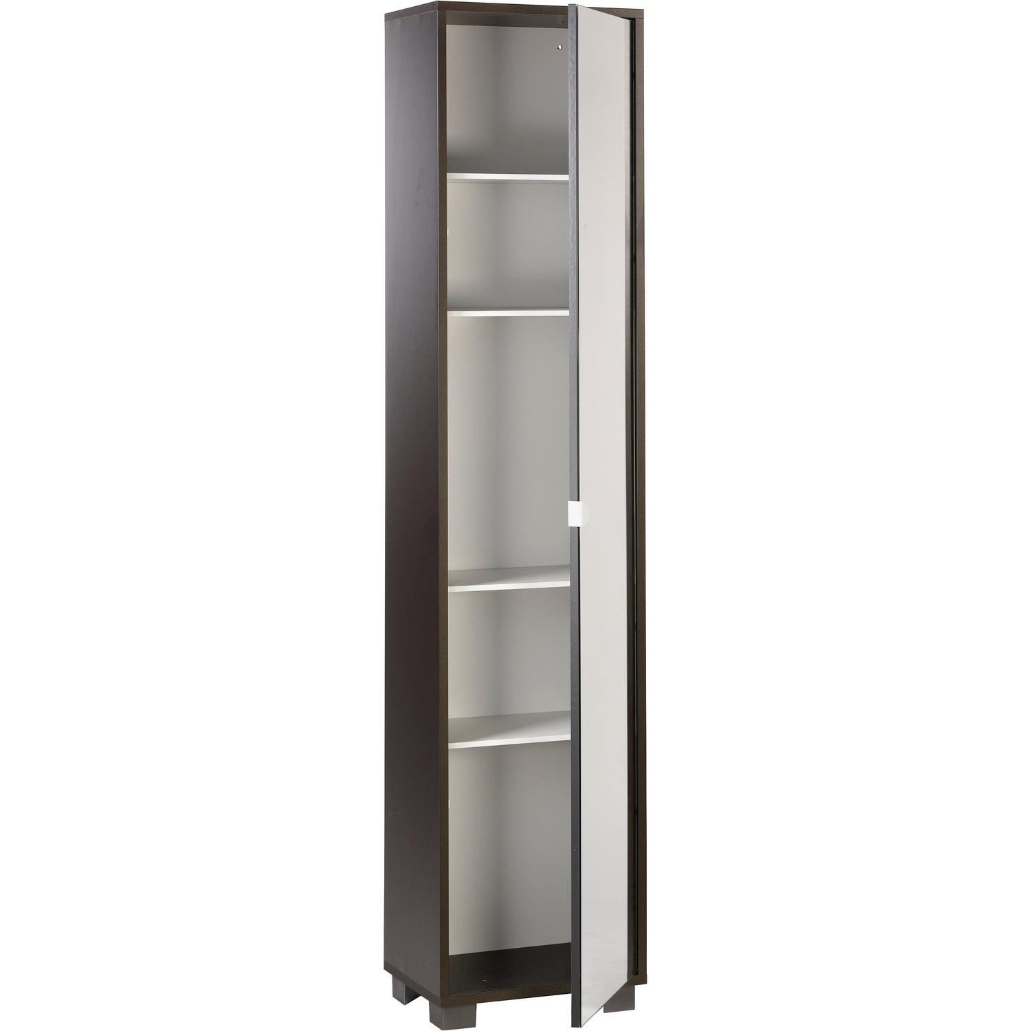 Sarmog Meuble colonne avec porte miroir 43x29x190 cm Blanc flammé Collection Quadrant - 2