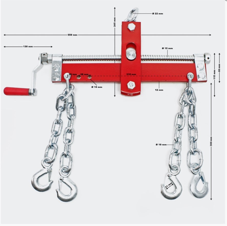 Équilibreur De Grue D'atelier - Capacité 900 Kg - Chaîne 30 Cm - Rouge - En Fer - Neuf