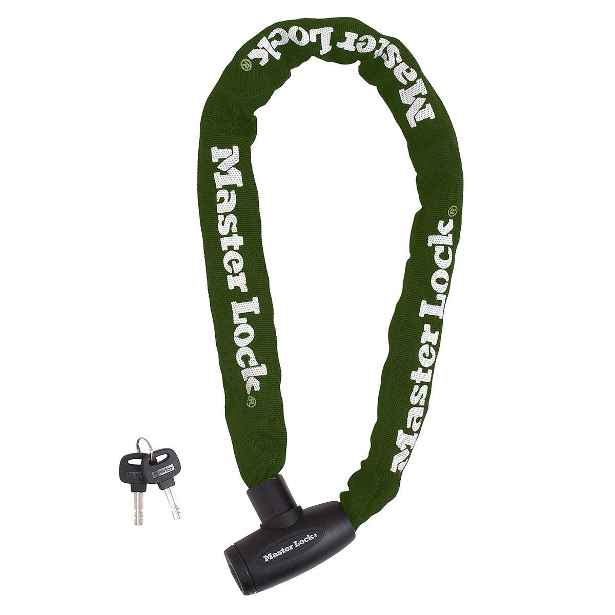 Lucchetto Bici Master Lock 8022EURD Con Catena 60cm - Verde Khaki, 4 Chiavi